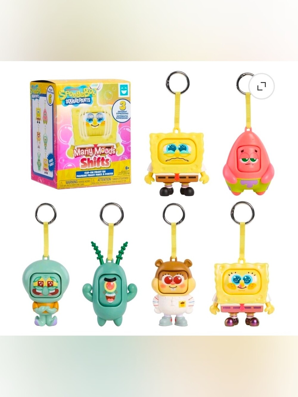 SpongeBob SquarePants Many Moods Shifts Clip-On Fidget Fig